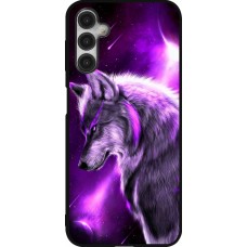 Coque Samsung Galaxy A14 5G - Silicone rigide noir Purple Sky Wolf
