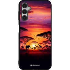 Coque Samsung Galaxy A14 5G - Silicone rigide noir Safari sunset wildlife