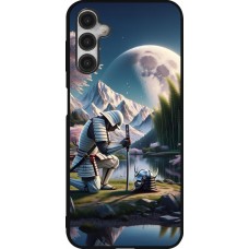 Coque Samsung Galaxy A14 5G - Silicone rigide noir Samurai Katana Lune