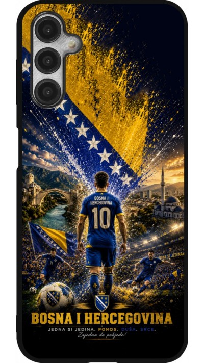 Coque Samsung Galaxy A14 5G - Silicone rigide noir Football Bosnie-Herzégovine splash 2026