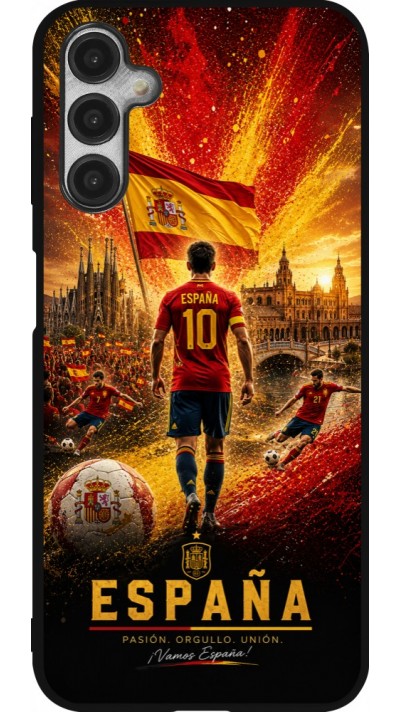 Coque Samsung Galaxy A14 5G - Silicone rigide noir Football Espagne splash 2026