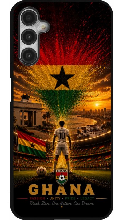 Coque Samsung Galaxy A14 5G - Silicone rigide noir Football Ghana splash 2026