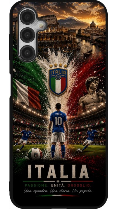 Coque Samsung Galaxy A14 5G - Silicone rigide noir Football Italie splash 2026