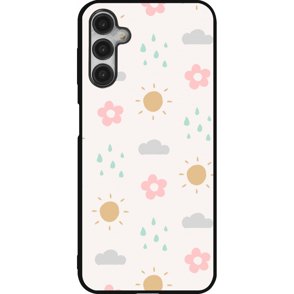 Coque Samsung Galaxy A14 5G - Silicone rigide noir Spring 23 weather