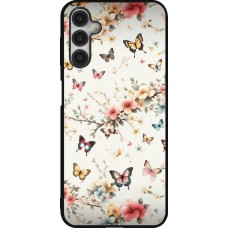Coque Samsung Galaxy A14 5G - Silicone rigide noir Spring 25 Papillons Légers