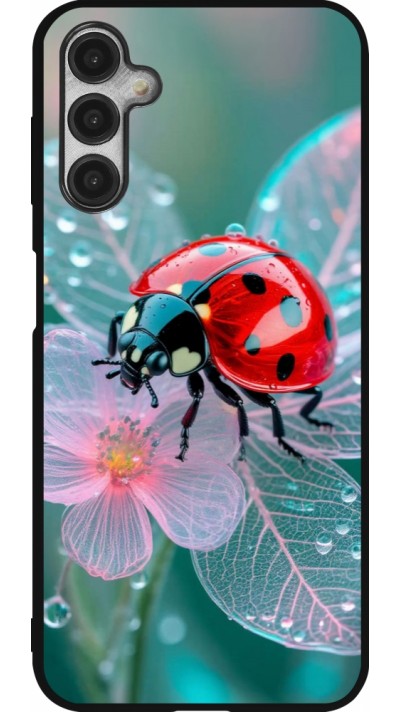 Coque Samsung Galaxy A14 5G - Silicone rigide noir Ladybird in bloom Spring 2026