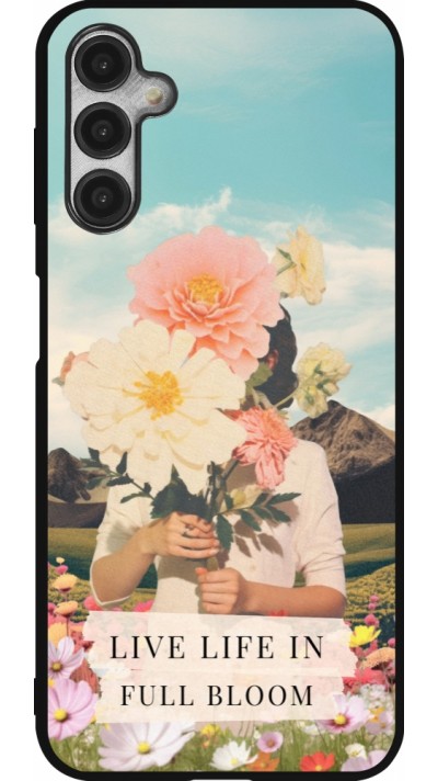 Coque Samsung Galaxy A14 5G - Silicone rigide noir Live life in full moon Spring 2026