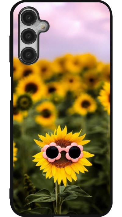 Coque Samsung Galaxy A14 5G - Silicone rigide noir Sunflower with glasses Spring 2026