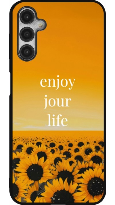 Samsung Galaxy A14 5G Case Hülle - Silikon schwarz Summer 2025 Enjoy your life
