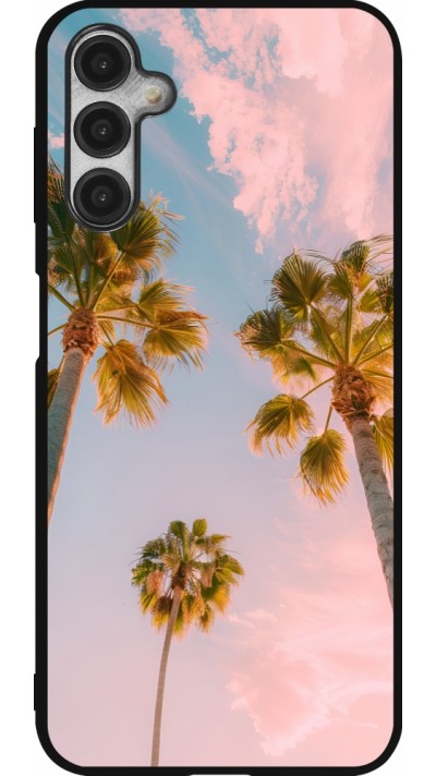 Samsung Galaxy A14 5G Case Hülle - Silikon schwarz Summer 2025 Palmiers