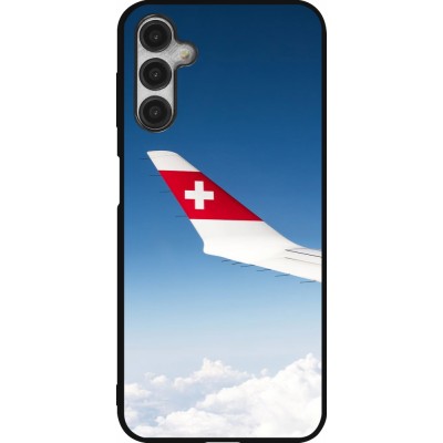 Samsung Galaxy A14 5G Case Hülle - Silikon schwarz  Schweizer Nationalfeiertag Sky Swiss Flag