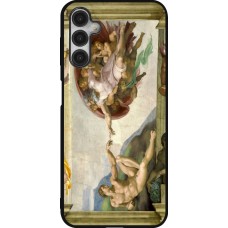 Samsung Galaxy A14 5G Case Hülle - Silikon schwarz Kunstbild - Die Erschaffung Adams - Michelangelo