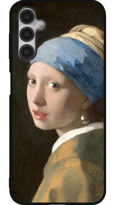 Samsung Galaxy A14 5G Case Hülle - Silikon schwarz Kunstbild - Das Mädchen mit dem Perlenohrring - Jan Vermeer