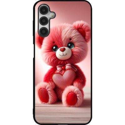 Samsung Galaxy A14 5G Case Hülle - Silikon schwarz Valentin 2024 Rosaroter Teddybär