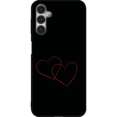 Samsung Galaxy A14 5G Case Hülle - Silikon schwarz Valentine 2023 attached heart