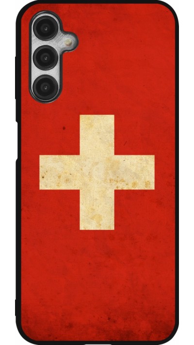 Samsung Galaxy A14 5G Case Hülle - Silikon schwarz Vintage Flag SWISS