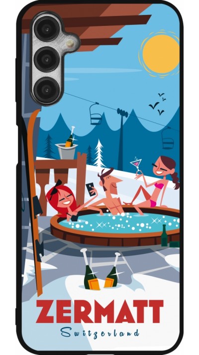 Samsung Galaxy A14 5G Case Hülle - Silikon schwarz Zermatt Mountain Jacuzzi