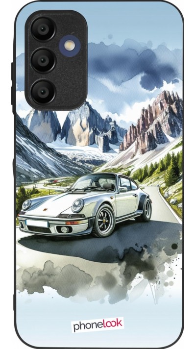 Samsung Galaxy A15 Case Hülle - Silikon schwarz Porsche 911 Berg Aquarell