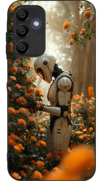 Samsung Galaxy A15 Case Hülle - Silikon schwarz Astronaut flowers 2025