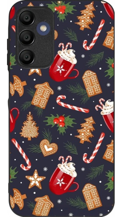 Samsung Galaxy A15 Case Hülle - Silikon schwarz Christmas 25 Pattern Gingerbread House