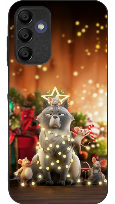 Samsung Galaxy A15 Case Hülle - Silikon schwarz Christmas 25 Xmas Cat