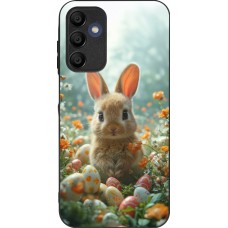 Samsung Galaxy A15 Case Hülle - Silikon schwarz Easter 2026 Rabbit in the garden