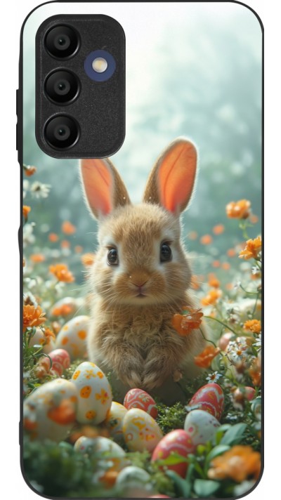 Samsung Galaxy A15 Case Hülle - Silikon schwarz Easter 2026 Rabbit in the garden