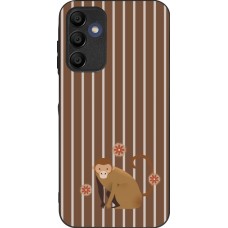 Samsung Galaxy A15 Case Hülle - Silikon schwarz Monkey with stripes