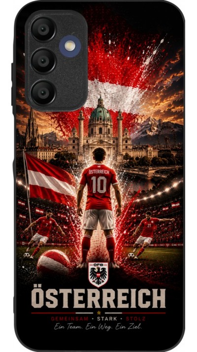Samsung Galaxy A15 Case Hülle - Silikon schwarz Fussball Österreich splash 2026
