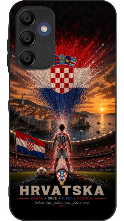 Samsung Galaxy A15 Case Hülle - Silikon schwarz Fussball Kroatien splash 2026