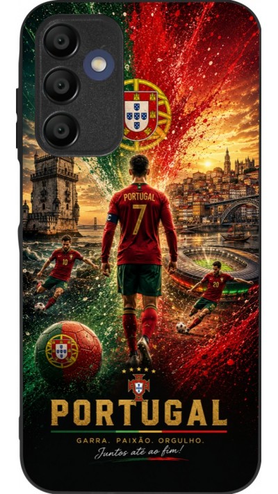 Samsung Galaxy A15 Case Hülle - Silikon schwarz Fussball Portugal splash 2026