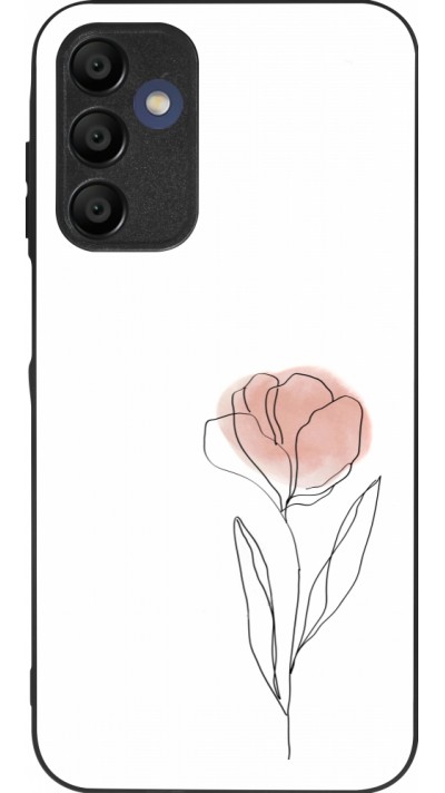 Samsung Galaxy A15 Case Hülle - Silikon schwarz Spring 23 minimalist flower