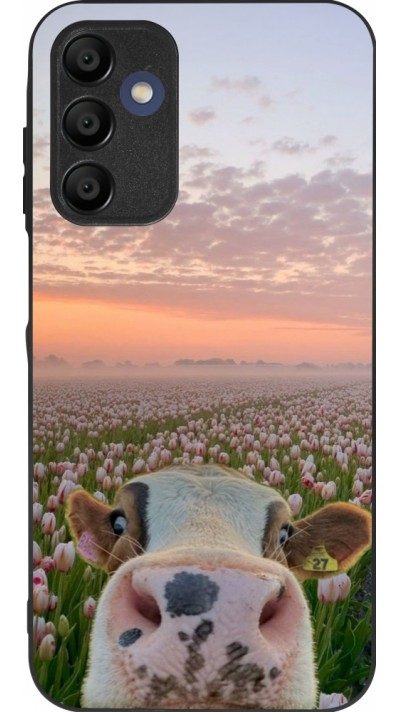 Samsung Galaxy A15 Case Hülle - Silikon schwarz Cow with tulips 2026