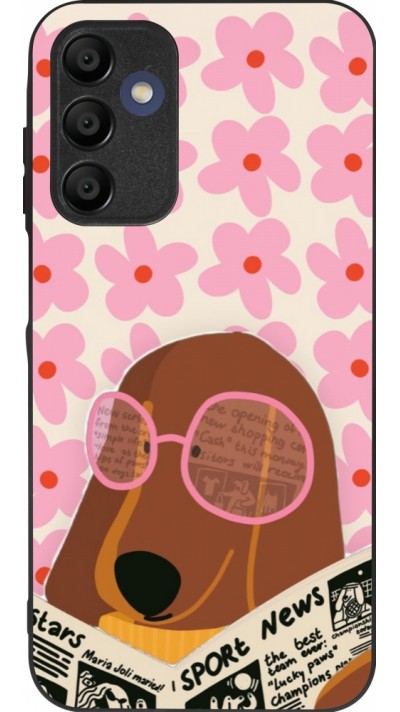 Samsung Galaxy A15 Case Hülle - Silikon schwarz Dog with newspaper 2026