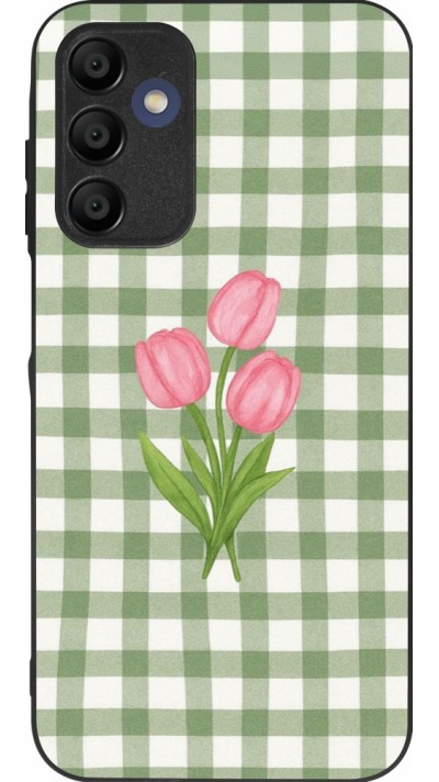 Samsung Galaxy A15 Case Hülle - Silikon schwarz Green vichy tulips 2026