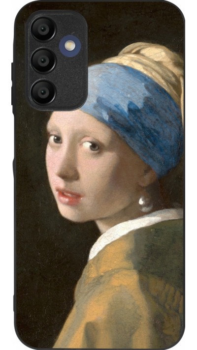 Coque Samsung Galaxy A15 - Silicone rigide noir Tableau art - La Jeune fille à la perle - Johannes Vermeer