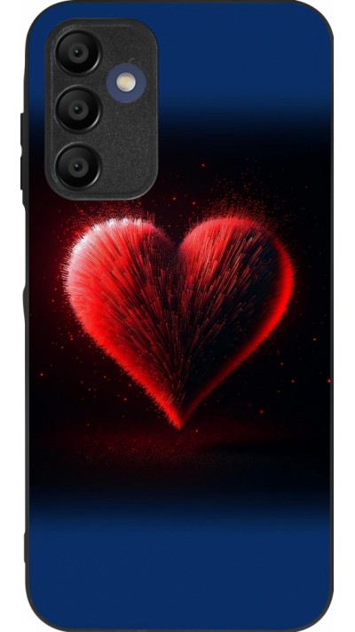 Samsung Galaxy A15 Case Hülle - Silikon schwarz Valentin 2025 rotes Herz