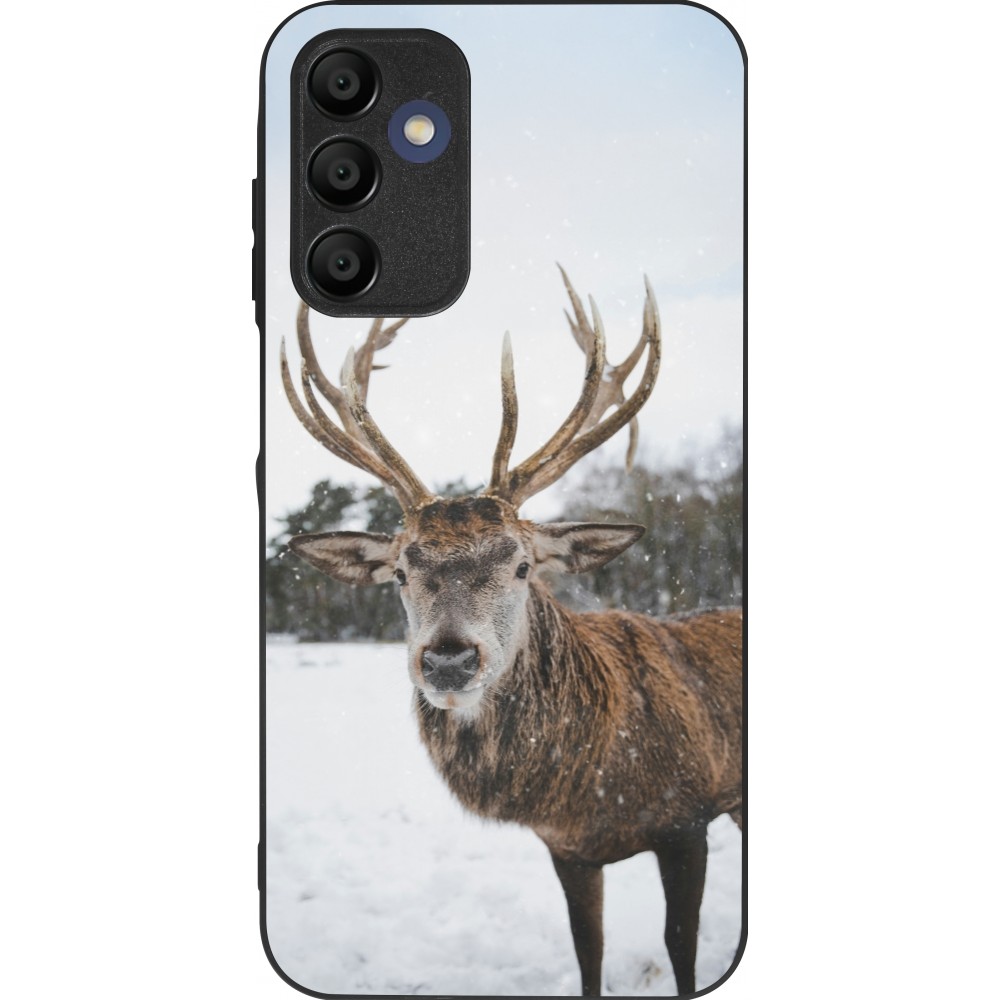 Samsung Galaxy A15 Case Hülle - Silikon schwarz Winter 25 Winter reindeer