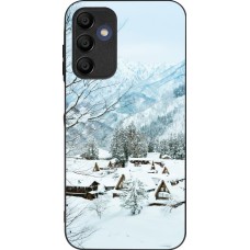 Samsung Galaxy A15 Case Hülle - Silikon schwarz Winter 25 Winter snowy landscape