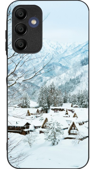 Samsung Galaxy A15 Case Hülle - Silikon schwarz Winter 25 Winter snowy landscape