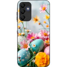 Samsung Galaxy A16 Case Hülle - Silikon schwarz Easter 2026 Eggs with flowers