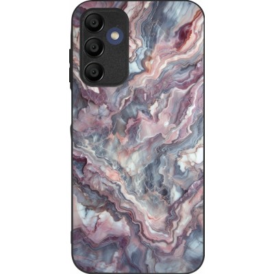 Samsung Galaxy A16 Case Hülle - Silikon schwarz Violetter silberner Marmor