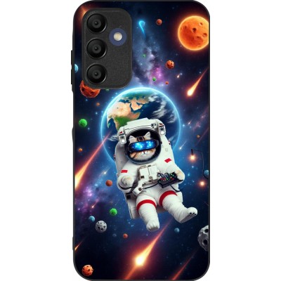Samsung Galaxy A16 Case Hülle - Silikon schwarz VR SpaceCat Odyssee