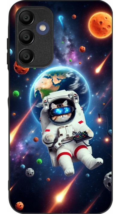 Samsung Galaxy A16 Case Hülle - Silikon schwarz VR SpaceCat Odyssee