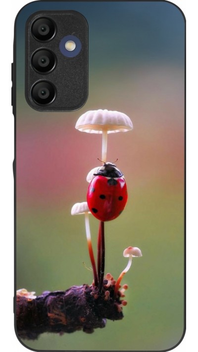 Samsung Galaxy A16 Case Hülle - Silikon schwarz Ladybird on a mushroom Spring 2026