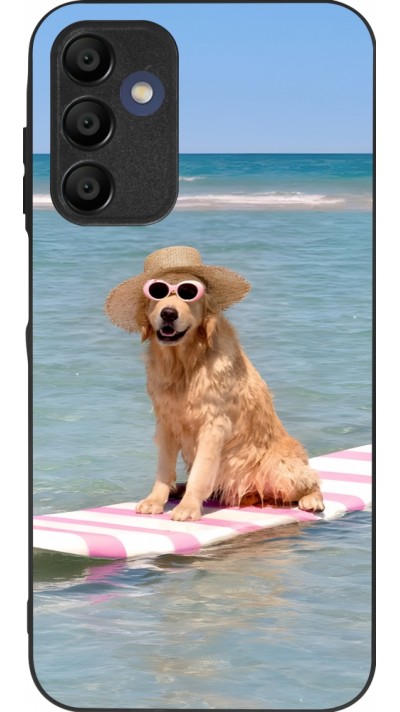 Coque Samsung Galaxy A16 - Silicone rigide noir Summer Dog on Paddle