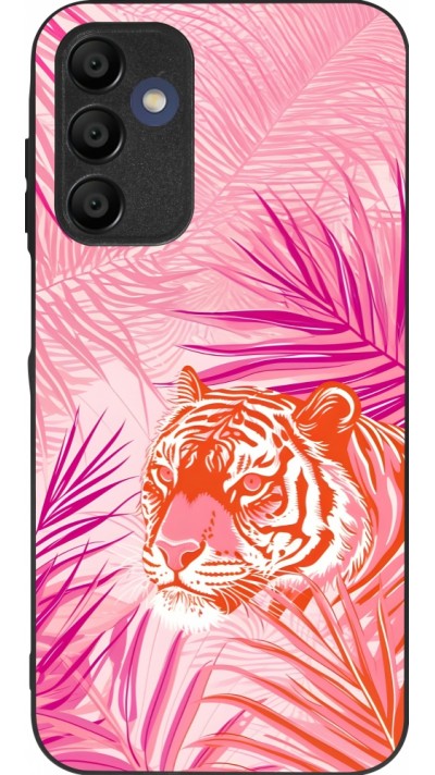 Samsung Galaxy A16 Case Hülle - Silikon schwarz Tiger Palmen rosa