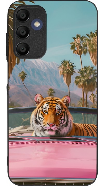 Samsung Galaxy A16 Case Hülle - Silikon schwarz Tiger Auto rosa