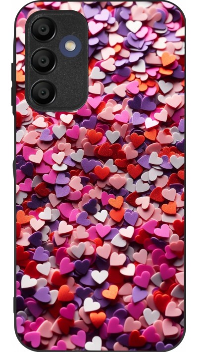 Samsung Galaxy A16 Case Hülle - Silikon schwarz Valentin 2025 Konfetti