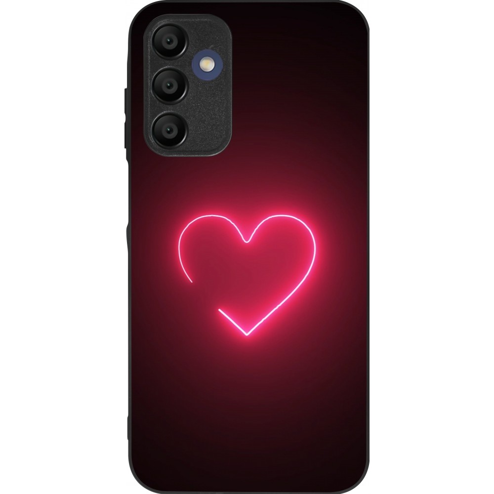 Samsung Galaxy A16 Case Hülle - Silikon schwarz Valentine 2023 single neon heart